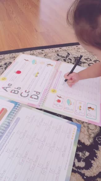 Video review of Grooved Learning Magic Grooved Handwriting Workbooks with Disappearing Ink for Kids - Letters & Numbers  by 675c9168488a0bfe6133fd9f