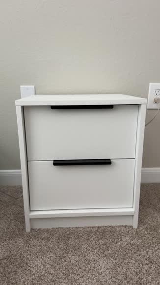 Video review of Tuhome Furniture Kaia Nightstand Small, With Two Drawers, Metal Handle, Bedside Bedroom Storage  by 6766f44683d91c8ea695c6cb