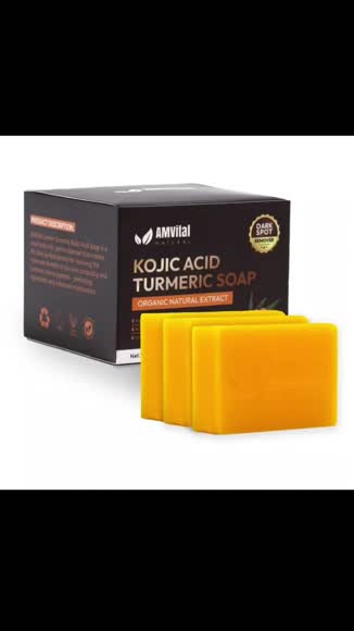 Video review of AMVital Turmeric Kojic Acid Soap Bar - Plant-Based Face & Body Soap  by 67992cdaa95c8da81a5e1e5d