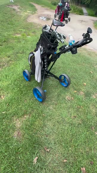 Video review of SereneLife Foldable 4-Wheel Golf Push Cart - New Deluxe Ai Frame Trolley, Upper & Lower Brackets With Elastic Strap, Without Umbrella Holder  by 5z2ts2xhqz