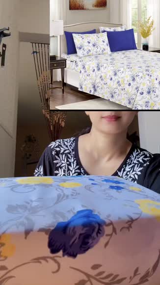 Video review of Elegant Comfort 6-Piece Floral and Stripe Pattern Sheet Set  by 67f9c4d5ce227569e99da072