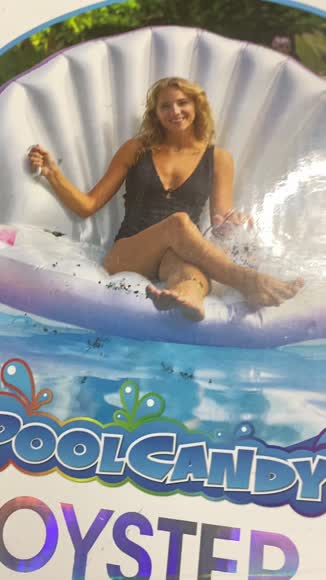 Video review of Plantoria Pure Pool Candy Giant Oyster Shell Lounge With Glitter Pearl Beach Ball  by 679fcb3dd806838fc4f869b1
