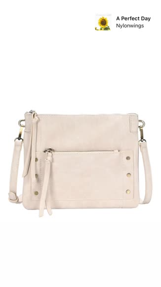 Video review of MMS Brands Savannah Distressed Vegan Leather Crossbody Shoulder Bag – Bone | Compact, Detachable Strap, Vintage-Inspired & Functional  by 677efbae2f8174581928c741
