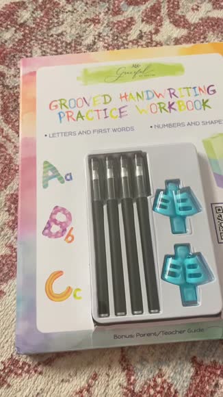 Video review of Grooved Learning Magic Grooved Reusable Handwriting Workbooks with Disappearing Ink Pens - Full Set  by 675a271e19d3c73e6d722728
