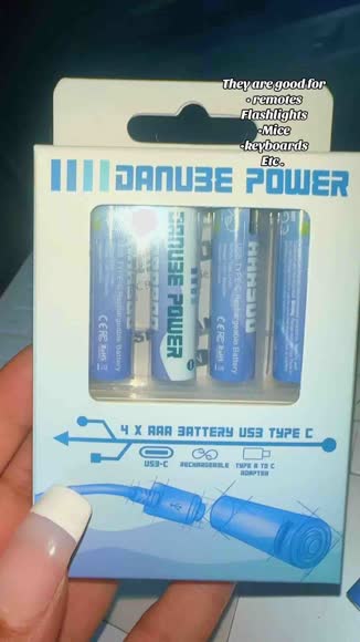 Video review of Danube Power Sustainable Rechargeable AAA & AA Battery Kit With USB-C Charging  by 67bba5f853dd1d7538dec613