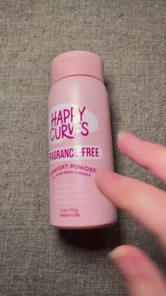 Video review of Happy Curves Comfort Powder (Fragrance-Free): Talc Free Anti Chafe Body & Foot Powder Deodorant to Control Inner Thigh Chafing, Private Areas, and All Over Body for Women  by 678576a1ad8c3a894ce67716