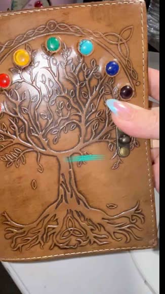 Video review of Peacefful Intentions Leather Journal Gemstone Tree of Life  by 677ee7ef0842b261e64d03ef