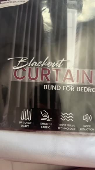 Video review of Lux Decor Collection Blackout Curtains 63" 2 Panels Set - Thermal Insulated Grommet Drapes 52"x63"  by 677bfb083563312a3d140357