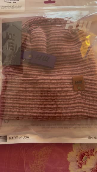 Video review of HW HAAKWEAR HW6101 Modern Theta Stitch Contrast Cuffed Beanie - Pink/Burgundy  by 681facc45f3a5124be147912